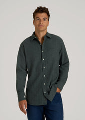 American Tall Online Shop | Nelson Flannel Shirt for Tall Men in Balsam Green Chevron