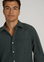 American Tall Online Shop | Nelson Flannel Shirt for Tall Men in Balsam Green Chevron