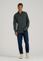 American Tall Online Shop | Nelson Flannel Shirt for Tall Men in Balsam Green Chevron