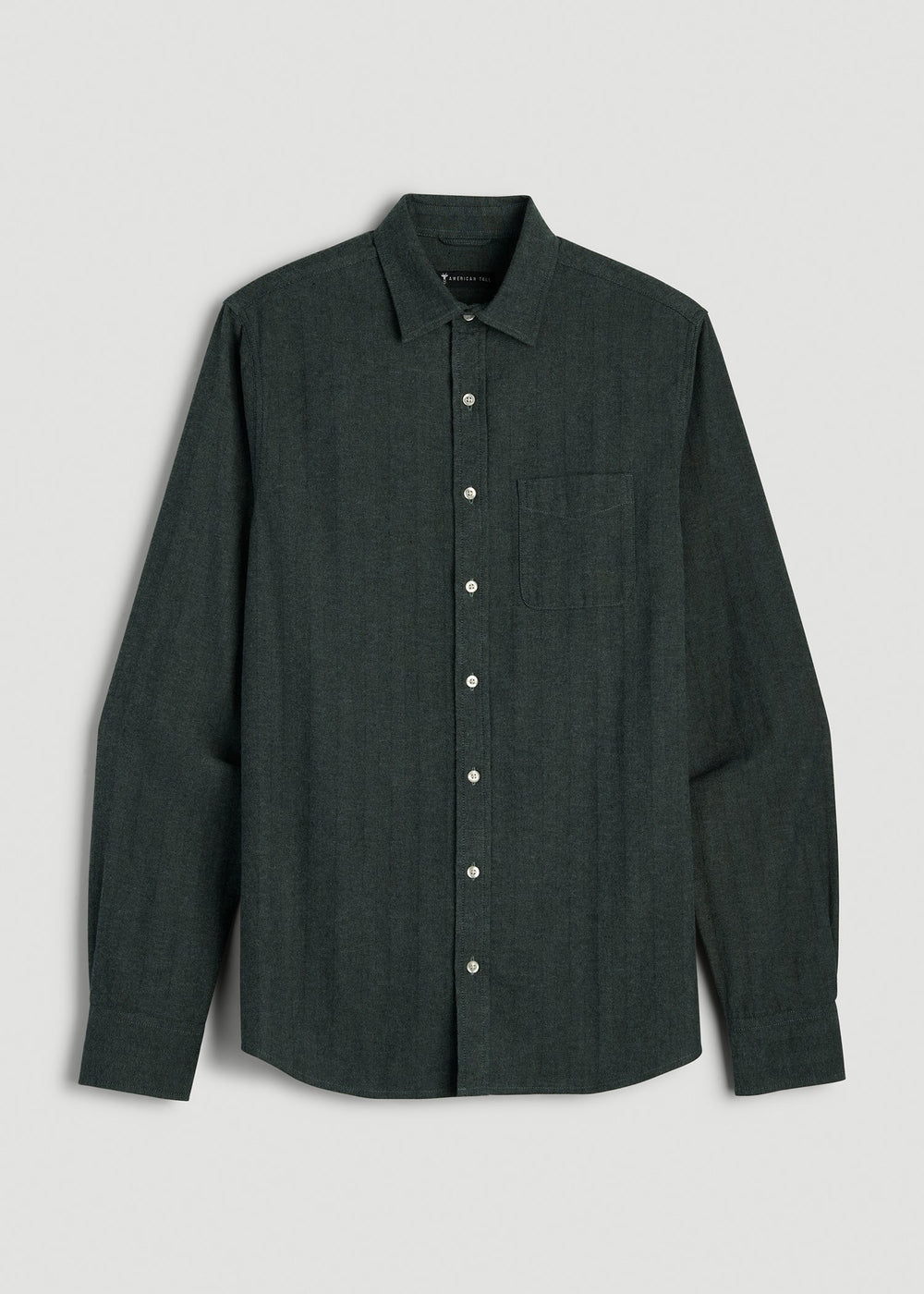 American Tall Online Shop | Nelson Flannel Shirt for Tall Men in Balsam Green Chevron