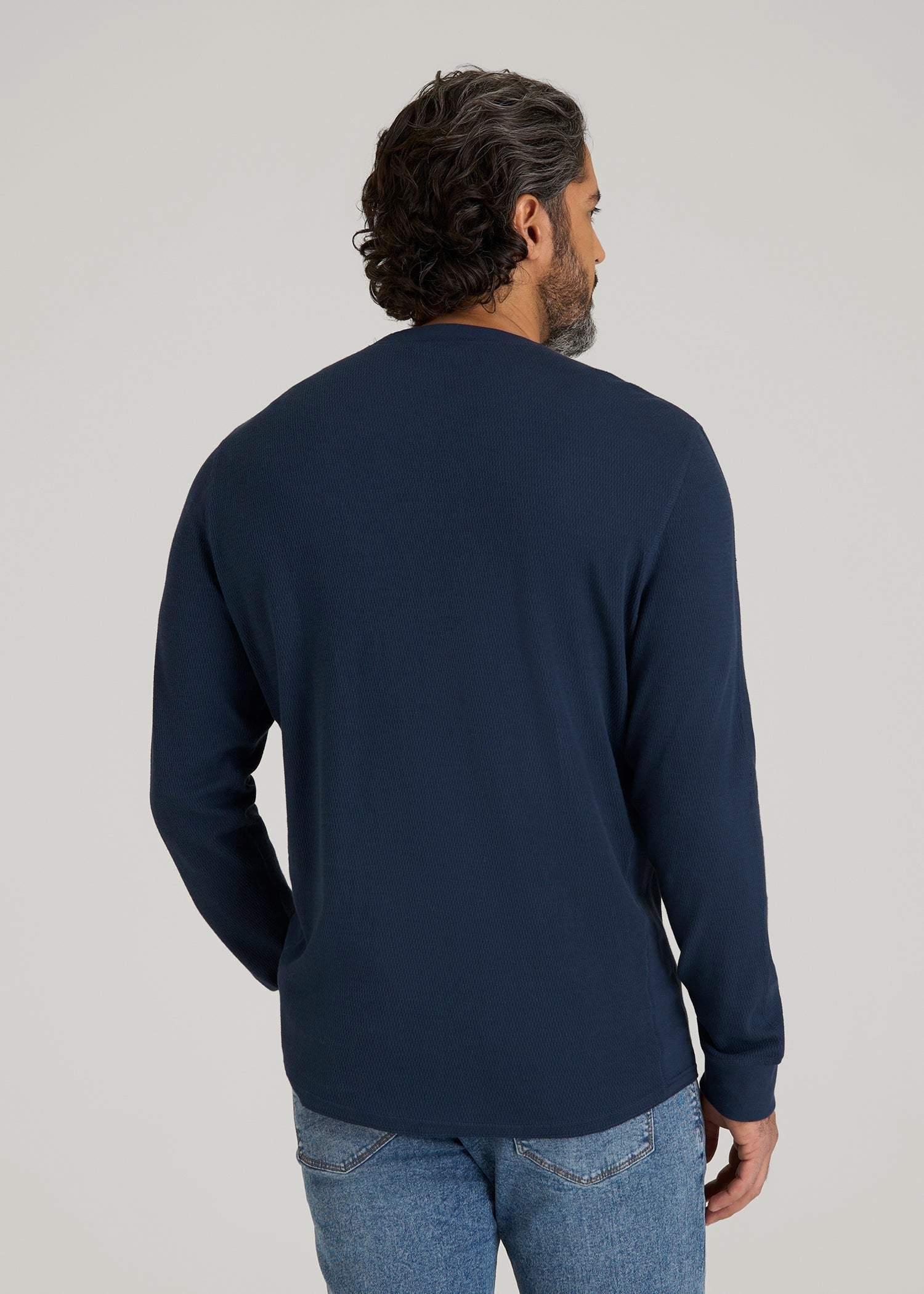American Tall Online | Double Honeycomb Thermal Crewneck for Tall Men in True Navy