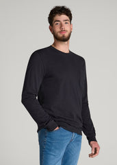 American Tall Outlet | Garment Dyed Long Sleeve Pocket Tee for Tall Men in Black