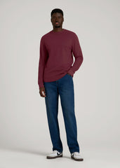 American Tall For Sale | Double Honeycomb Thermal Crewneck for Tall Men in Tawny Port