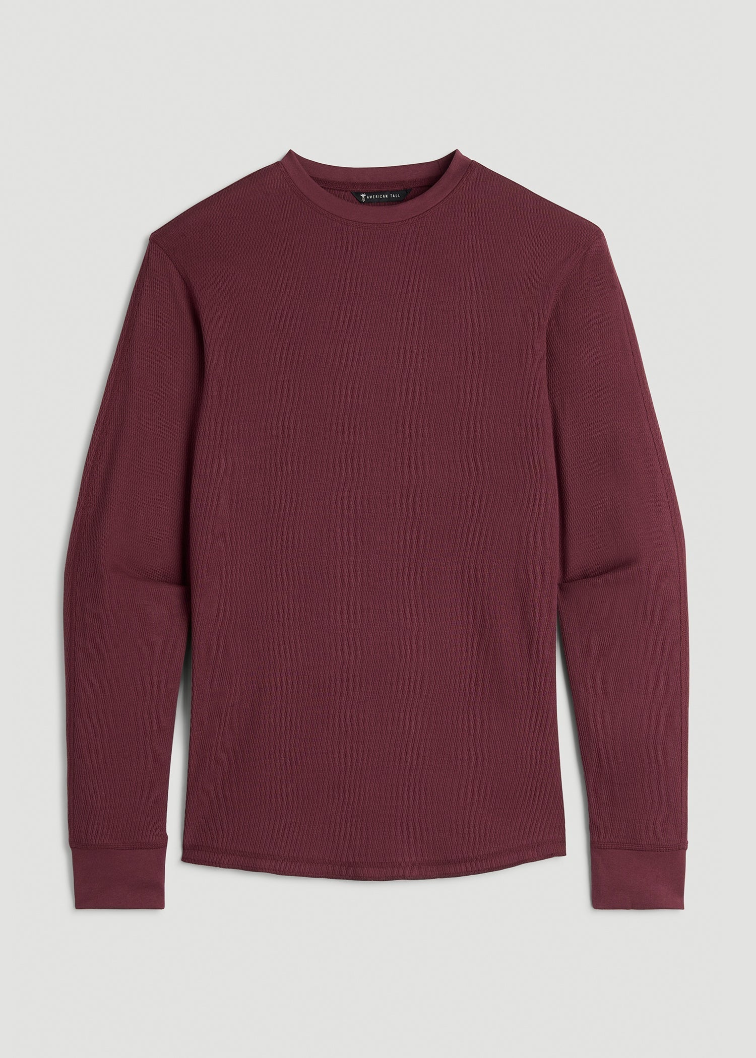 American Tall For Sale | Double Honeycomb Thermal Crewneck for Tall Men in Tawny Port