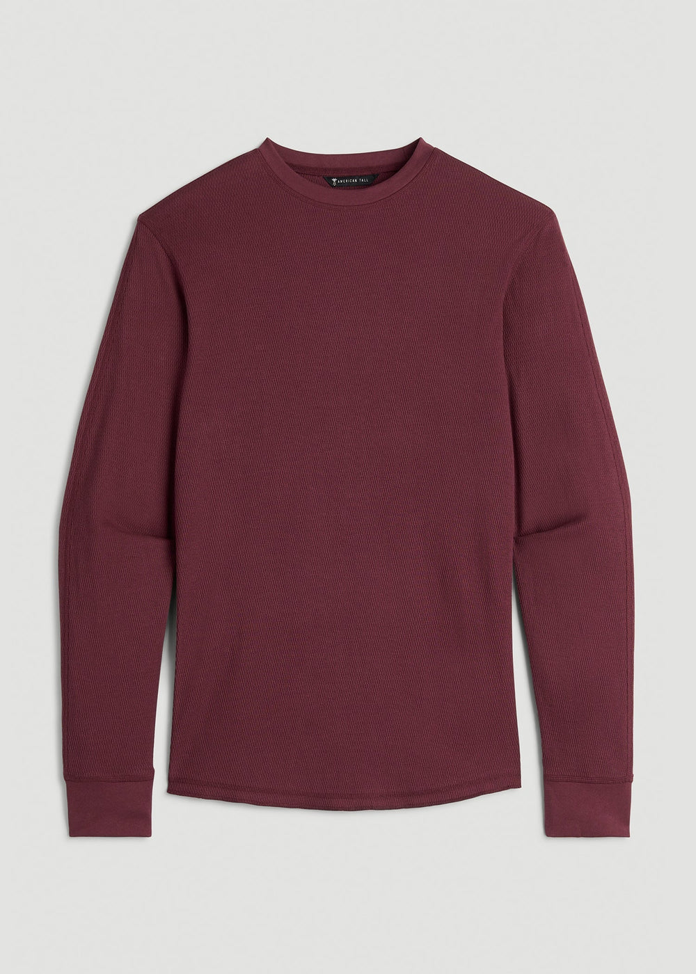 American Tall For Sale | Double Honeycomb Thermal Crewneck for Tall Men in Tawny Port