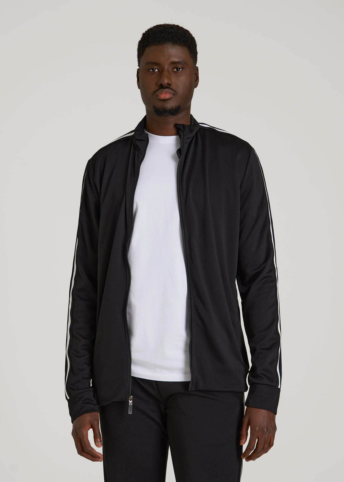 American Tall For Sale | Athletic Stripe Jacket for Tall Men in Black-White Stripe