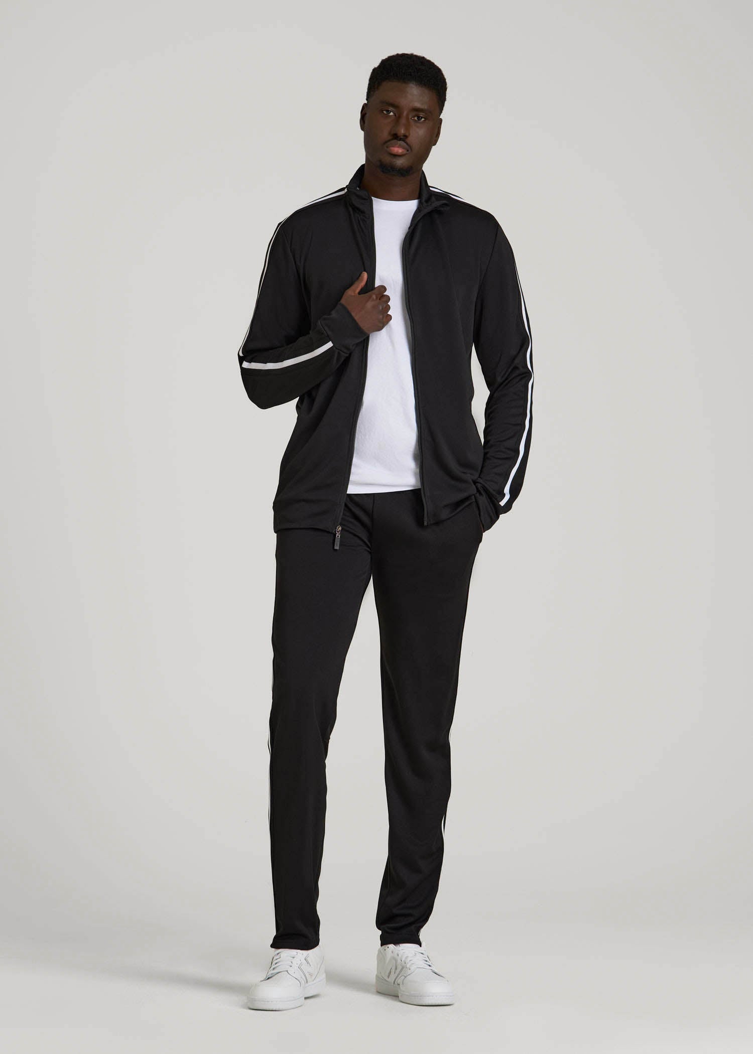American Tall For Sale | Athletic Stripe Jacket for Tall Men in Black-White Stripe