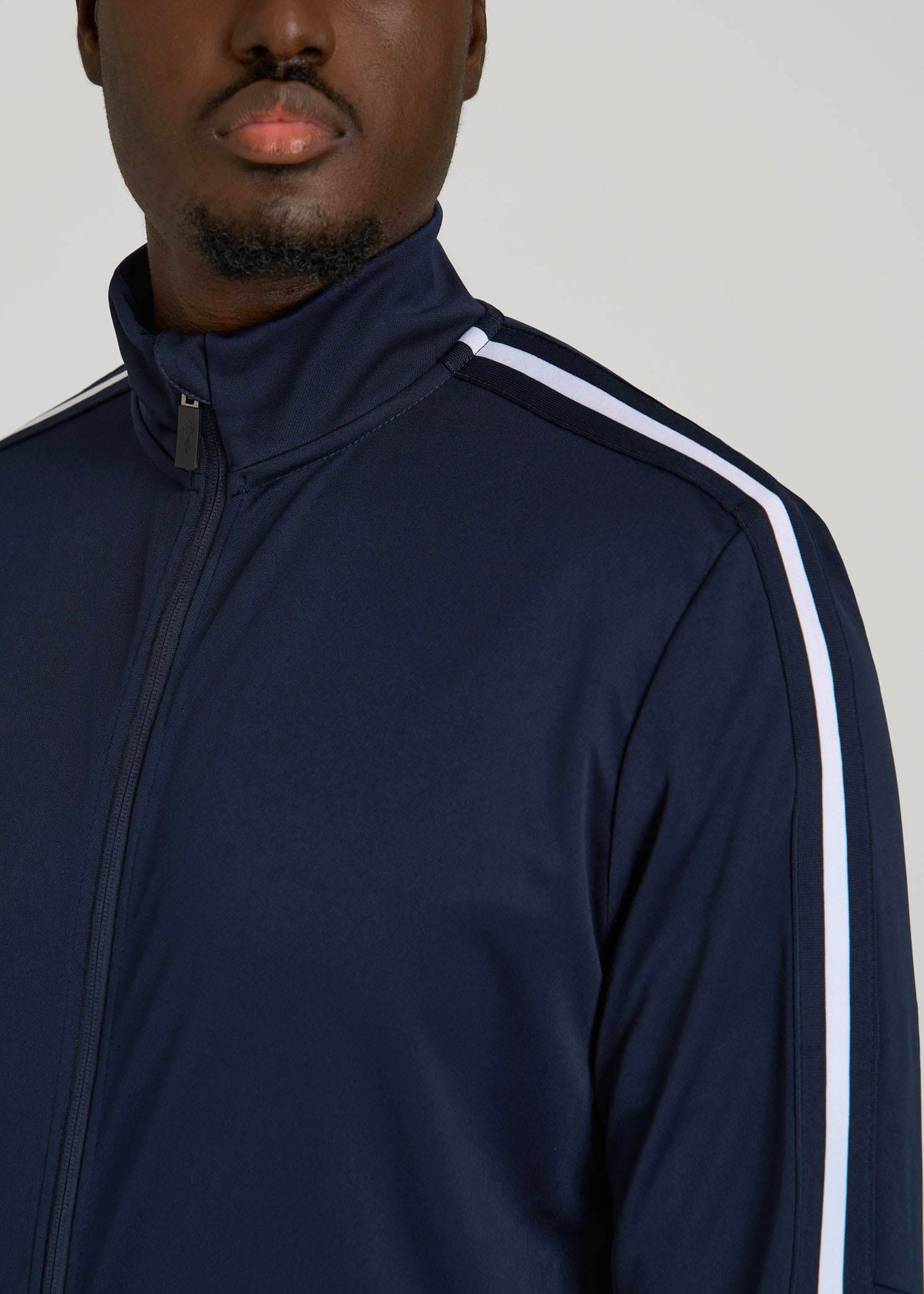 American Tall Sale | Athletic Stripe Jacket for Tall Men in Navy-White Stripe