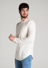 American Tall Outlet | Slub Long Sleeve Scoop Tee for Tall Men in Ecru