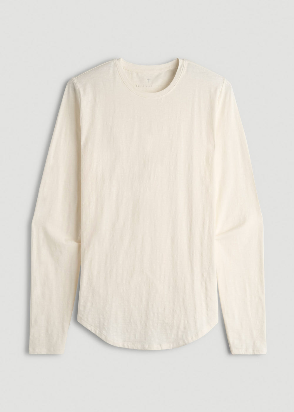 American Tall Outlet | Slub Long Sleeve Scoop Tee for Tall Men in Ecru