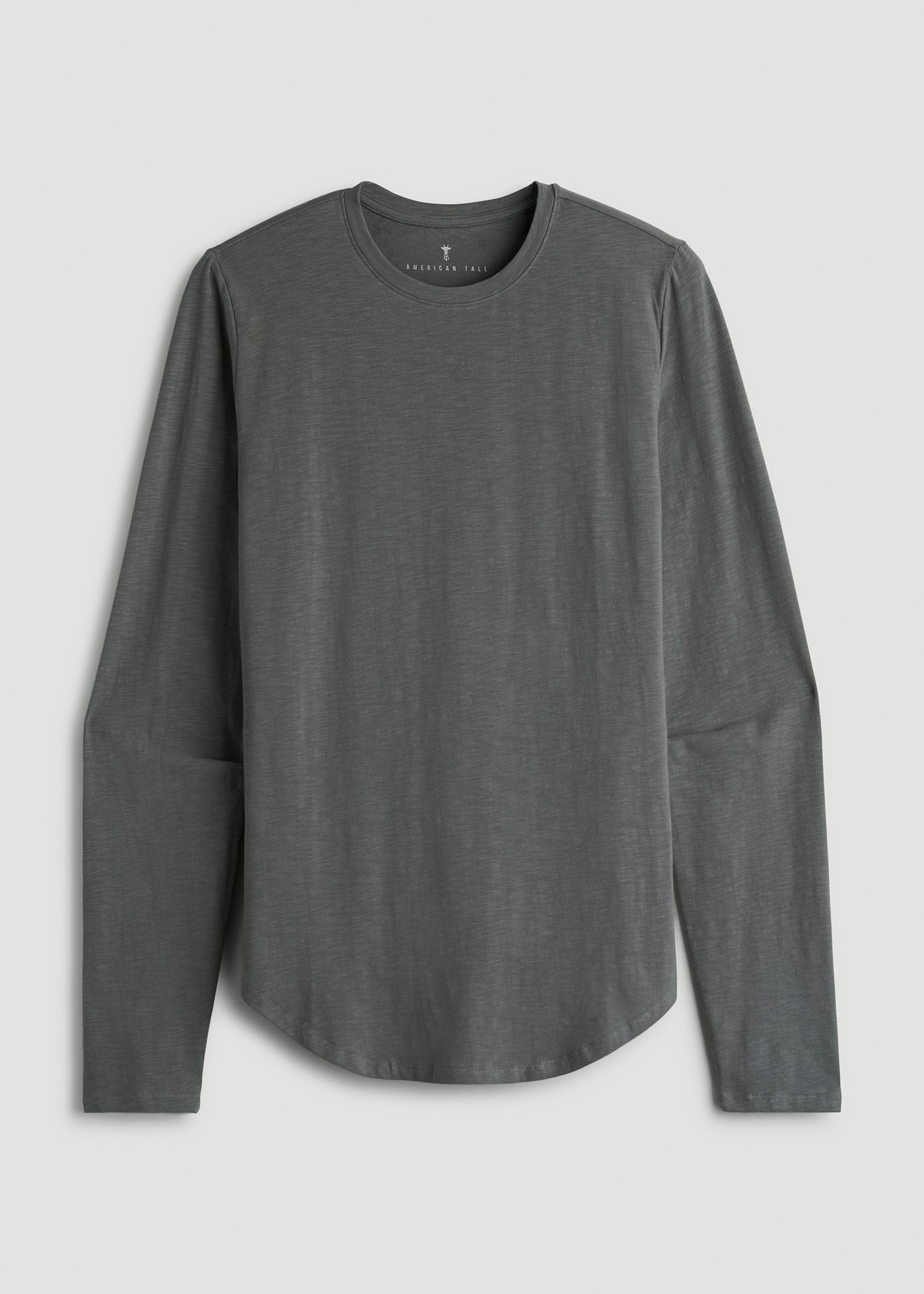 American Tall For Sale | Slub Long Sleeve Scoop Tee for Tall Men in Charcoal