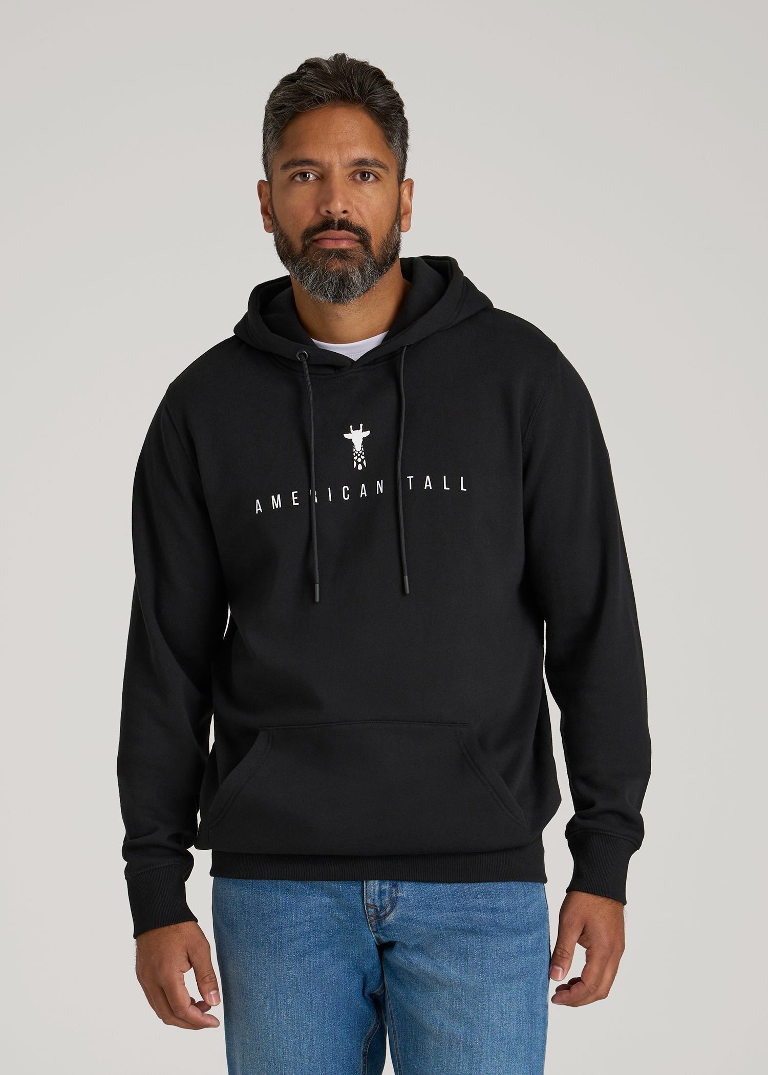 American Tall Discount | Logo Hoodie for Tall Men in Black