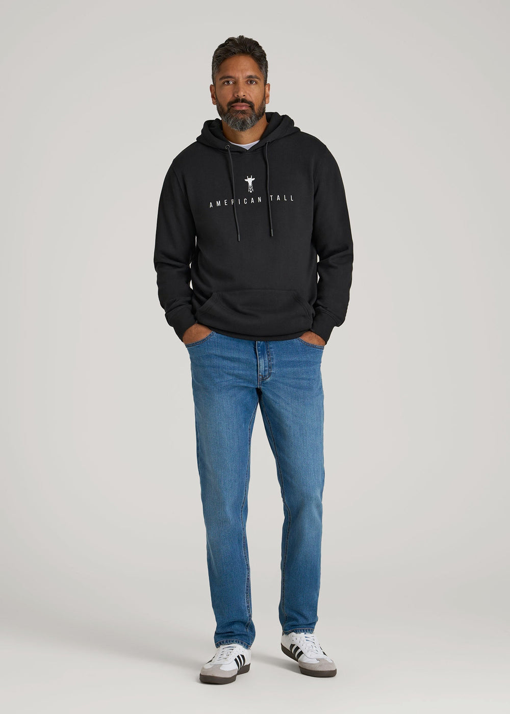 American Tall Discount | Logo Hoodie for Tall Men in Black