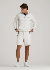 American Tall Online | Tech Motion Fleece Hooded Popover for Tall Men in Heather Frost