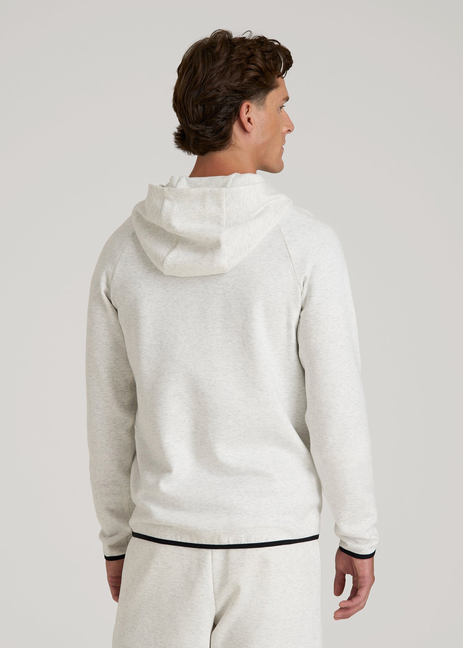 American Tall Online | Tech Motion Fleece Hooded Popover for Tall Men in Heather Frost
