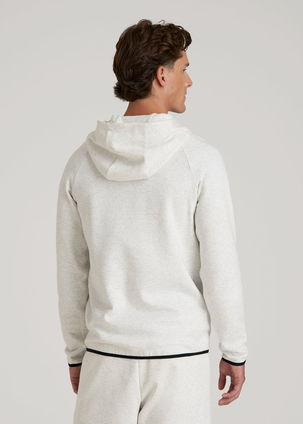 American Tall Online | Tech Motion Fleece Hooded Popover for Tall Men in Heather Frost