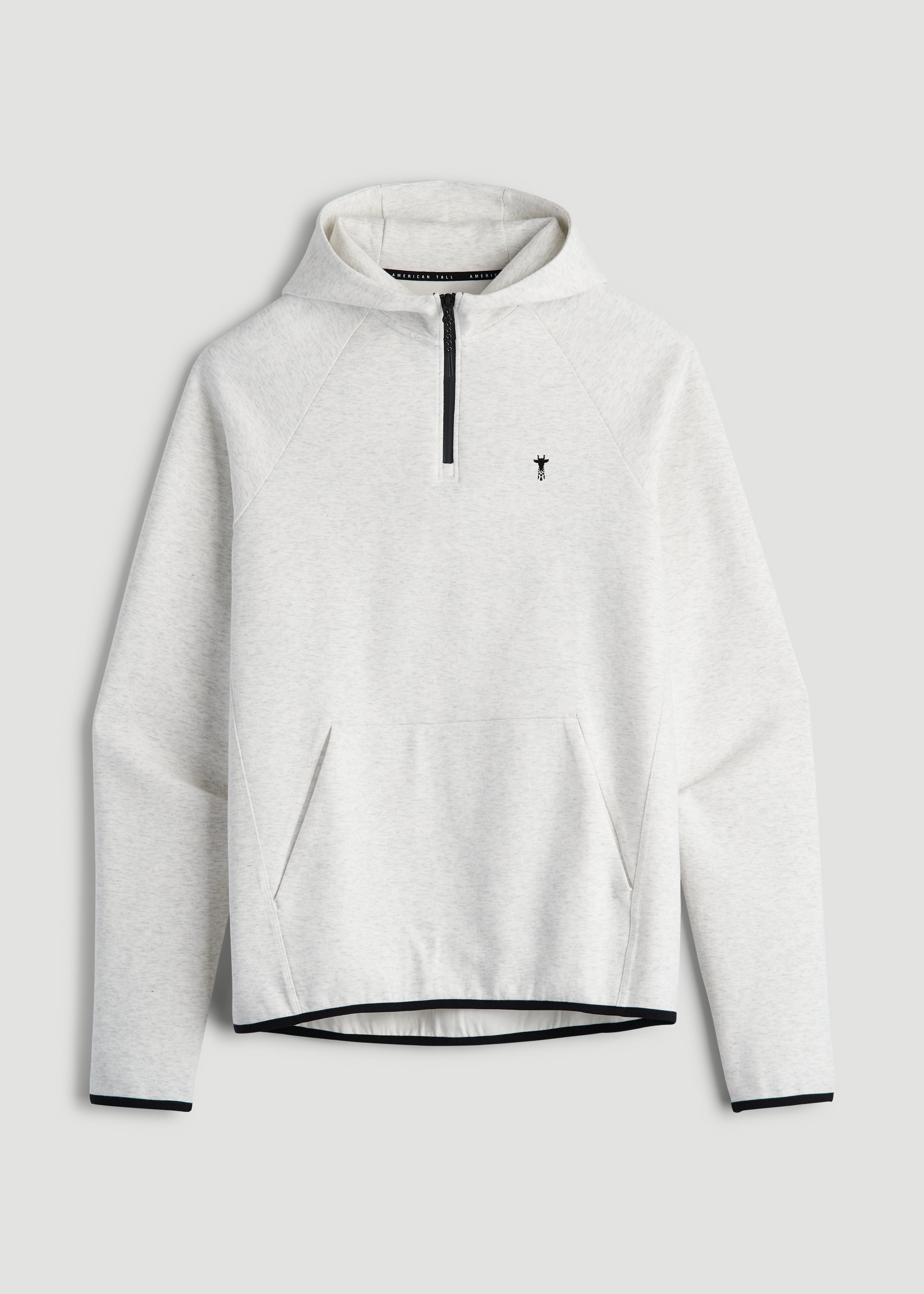 American Tall Online | Tech Motion Fleece Hooded Popover for Tall Men in Heather Frost