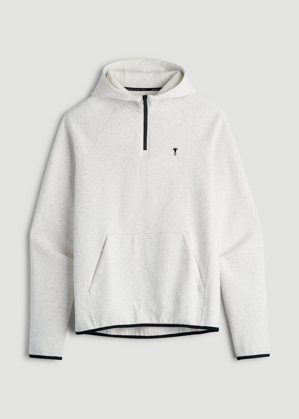 American Tall Online | Tech Motion Fleece Hooded Popover for Tall Men in Heather Frost
