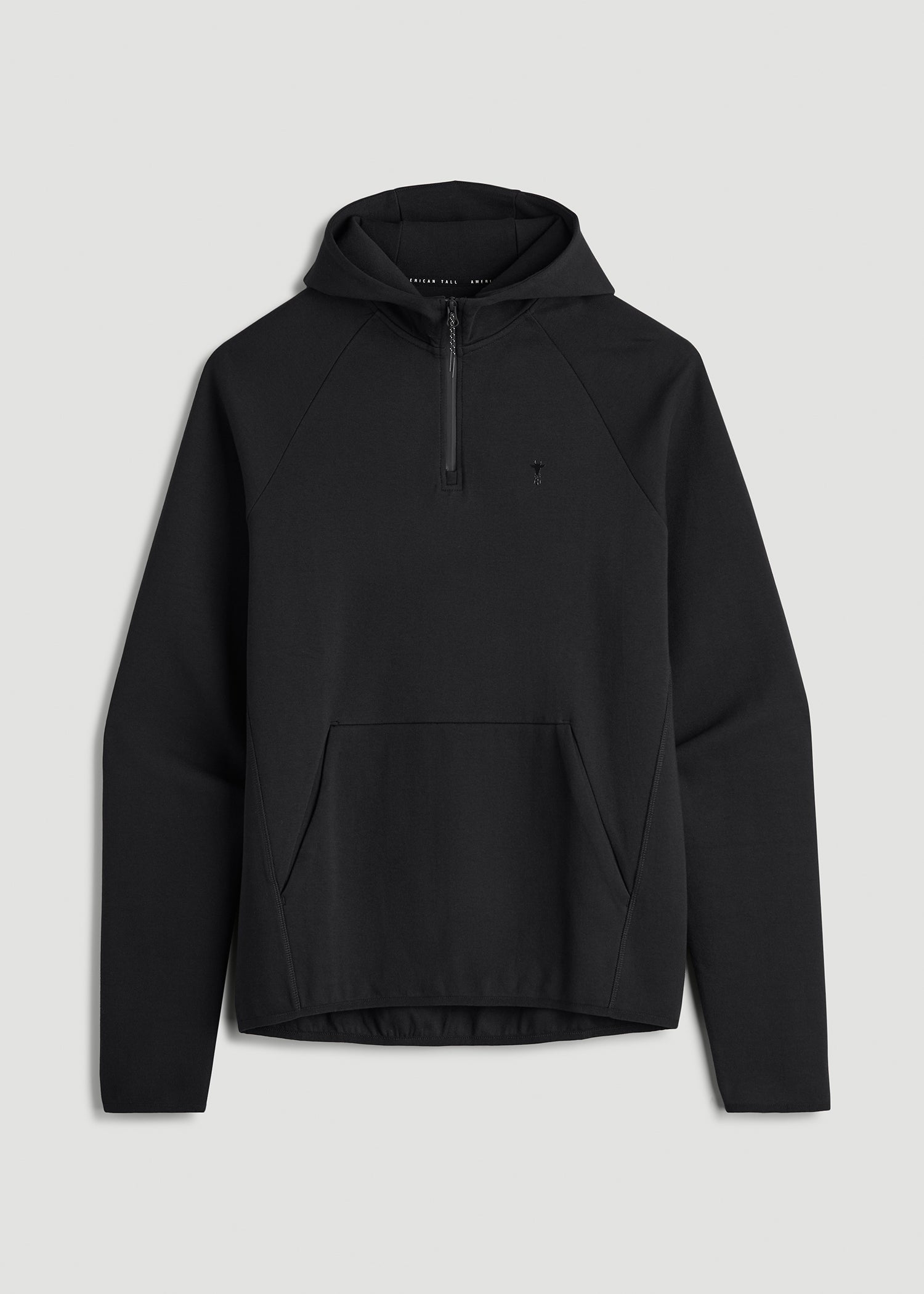 American Tall Sale | Tech Motion Fleece Hooded Popover for Tall Men in Black