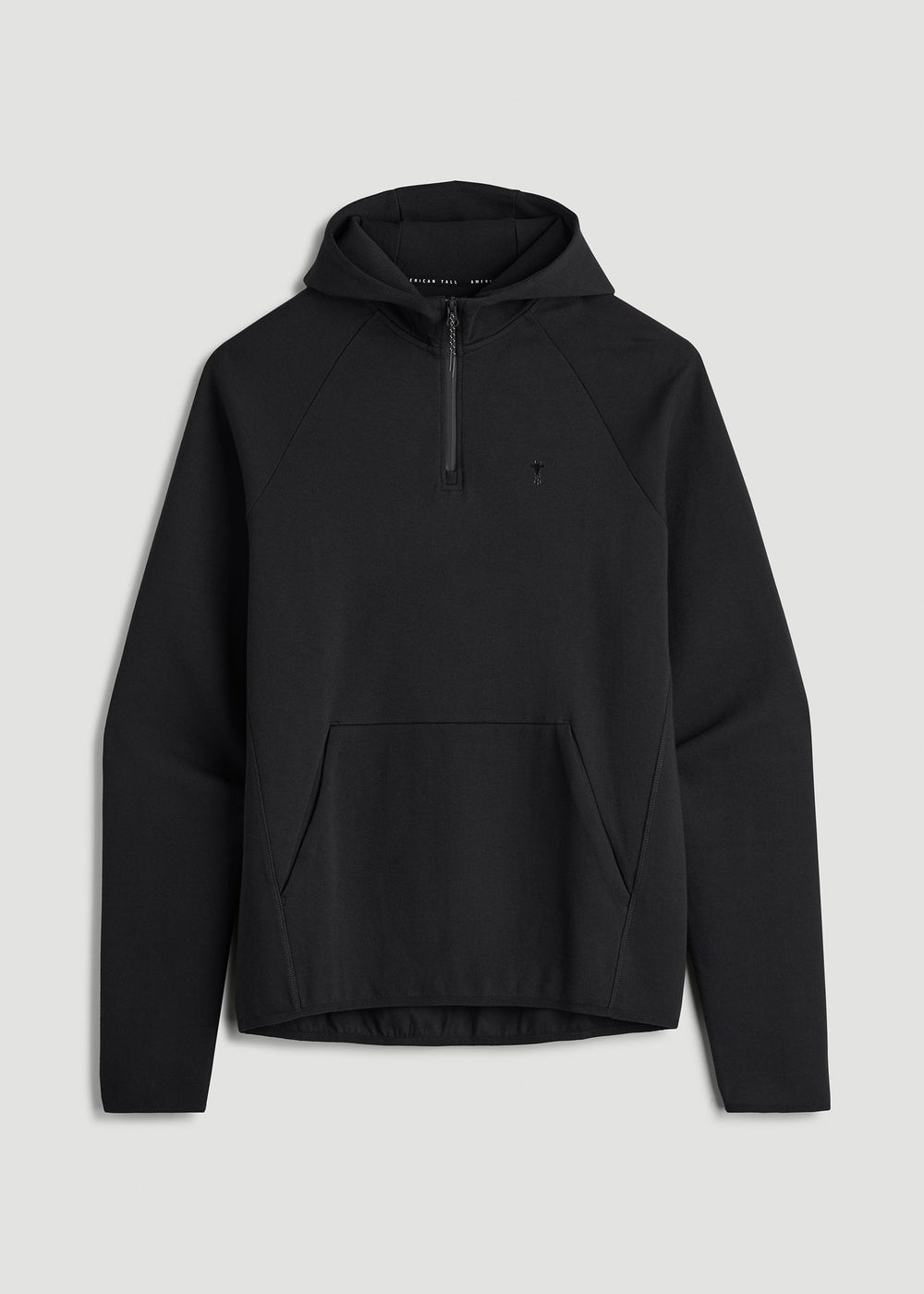 American Tall Sale | Tech Motion Fleece Hooded Popover for Tall Men in Black
