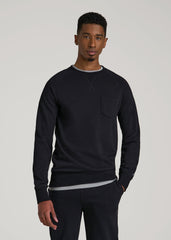 American Tall Outlet | Wearever 2.0 French Terry Crewneck Sweatshirt for Tall Men in Black