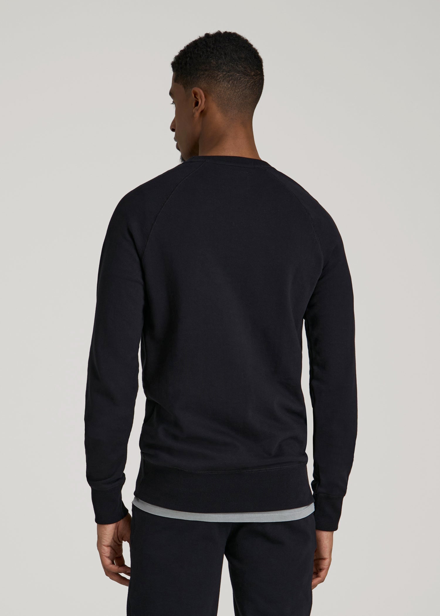 American Tall Outlet | Wearever 2.0 French Terry Crewneck Sweatshirt for Tall Men in Black