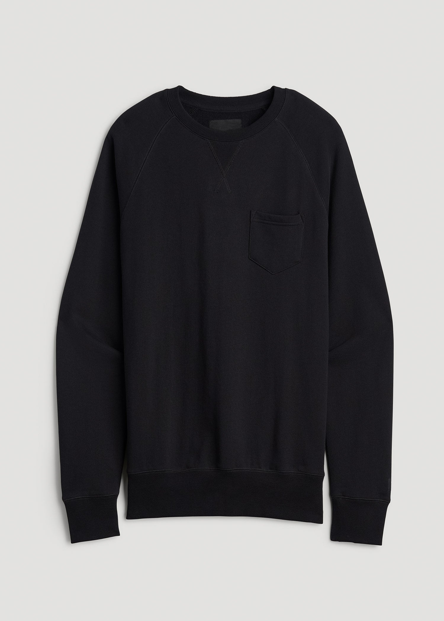 American Tall Outlet | Wearever 2.0 French Terry Crewneck Sweatshirt for Tall Men in Black