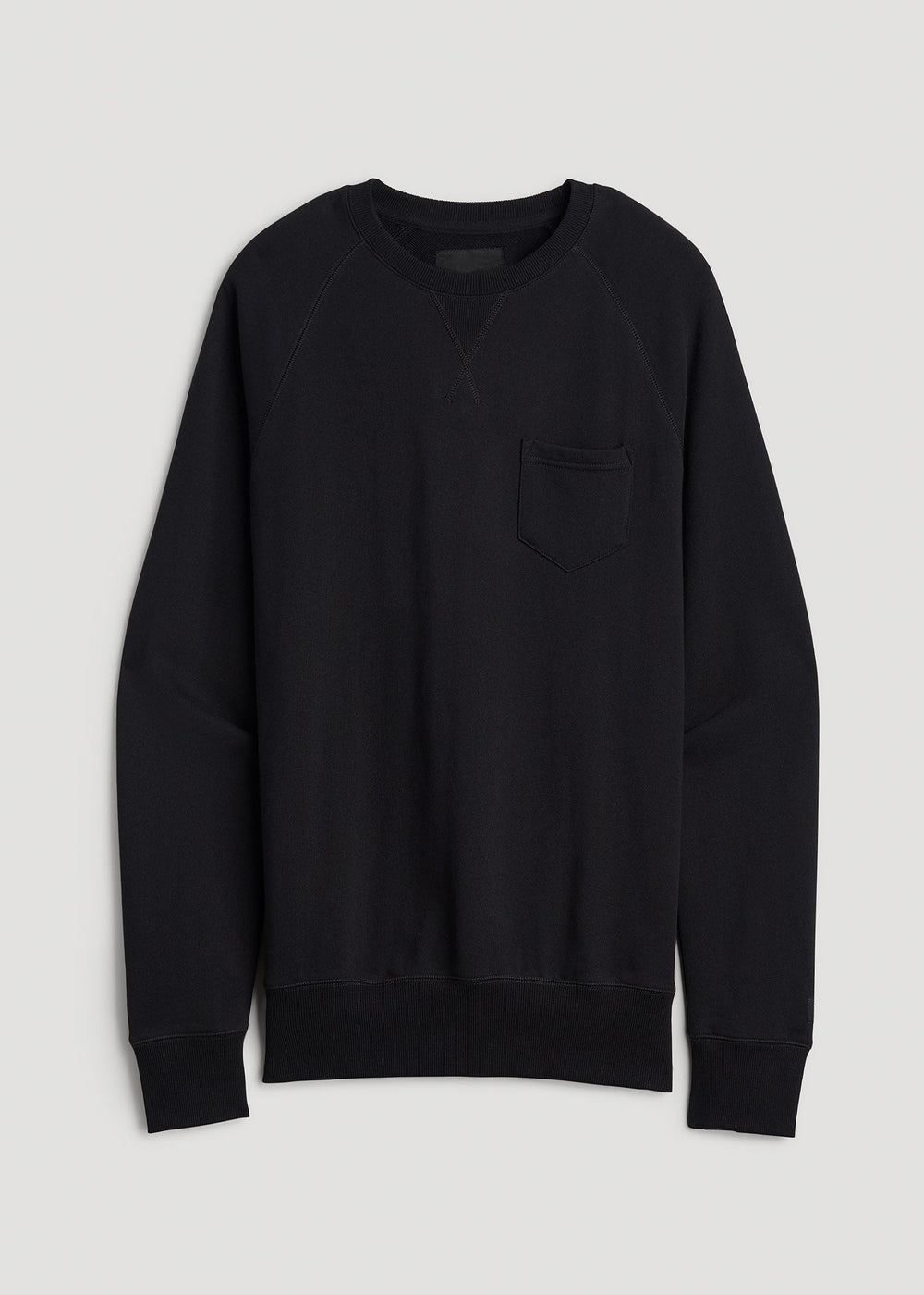 American Tall Outlet | Wearever 2.0 French Terry Crewneck Sweatshirt for Tall Men in Black