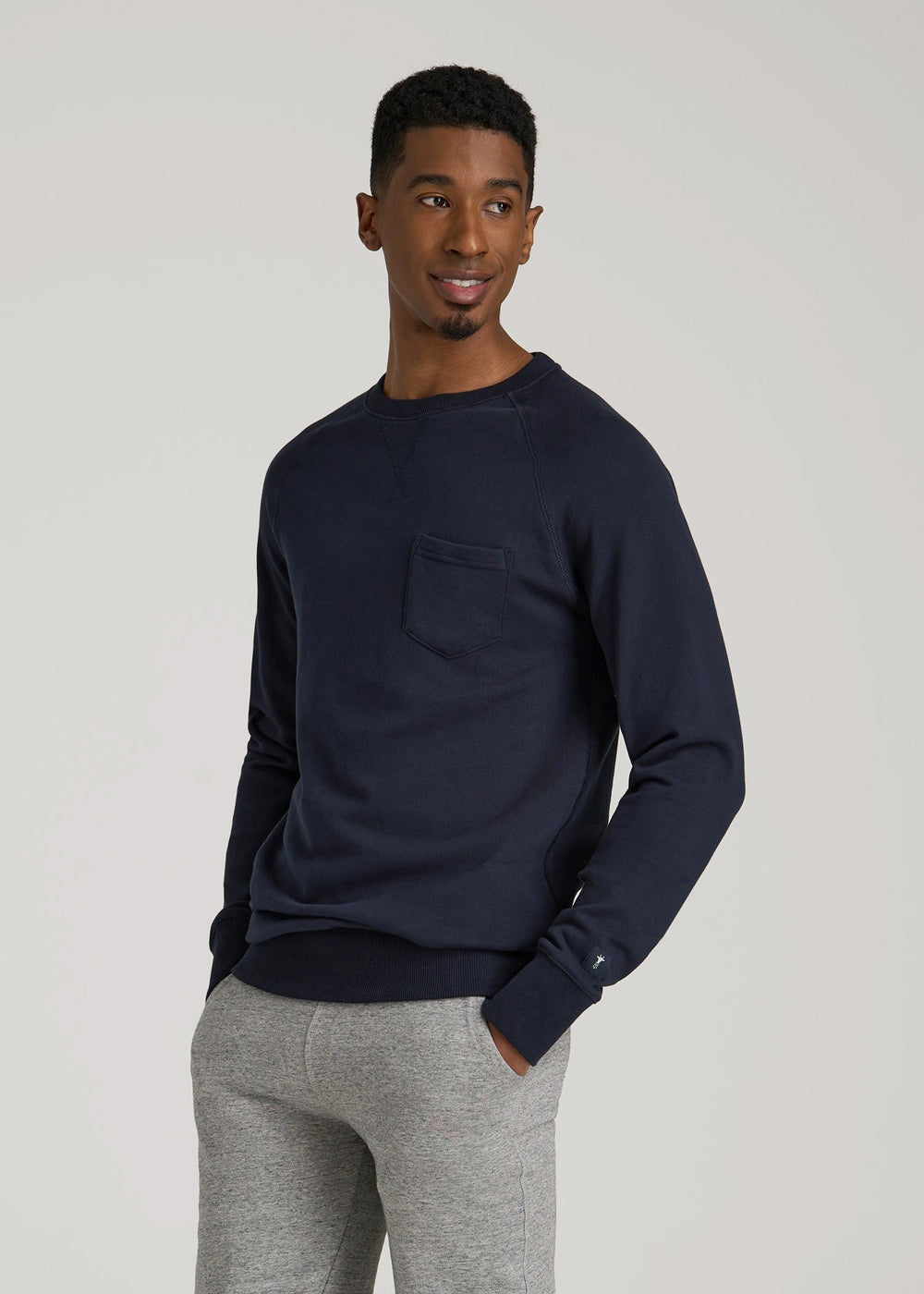 American Tall For Sale | Wearever 2.0 French Terry Crewneck Sweatshirt for Tall Men in Evening Blue
