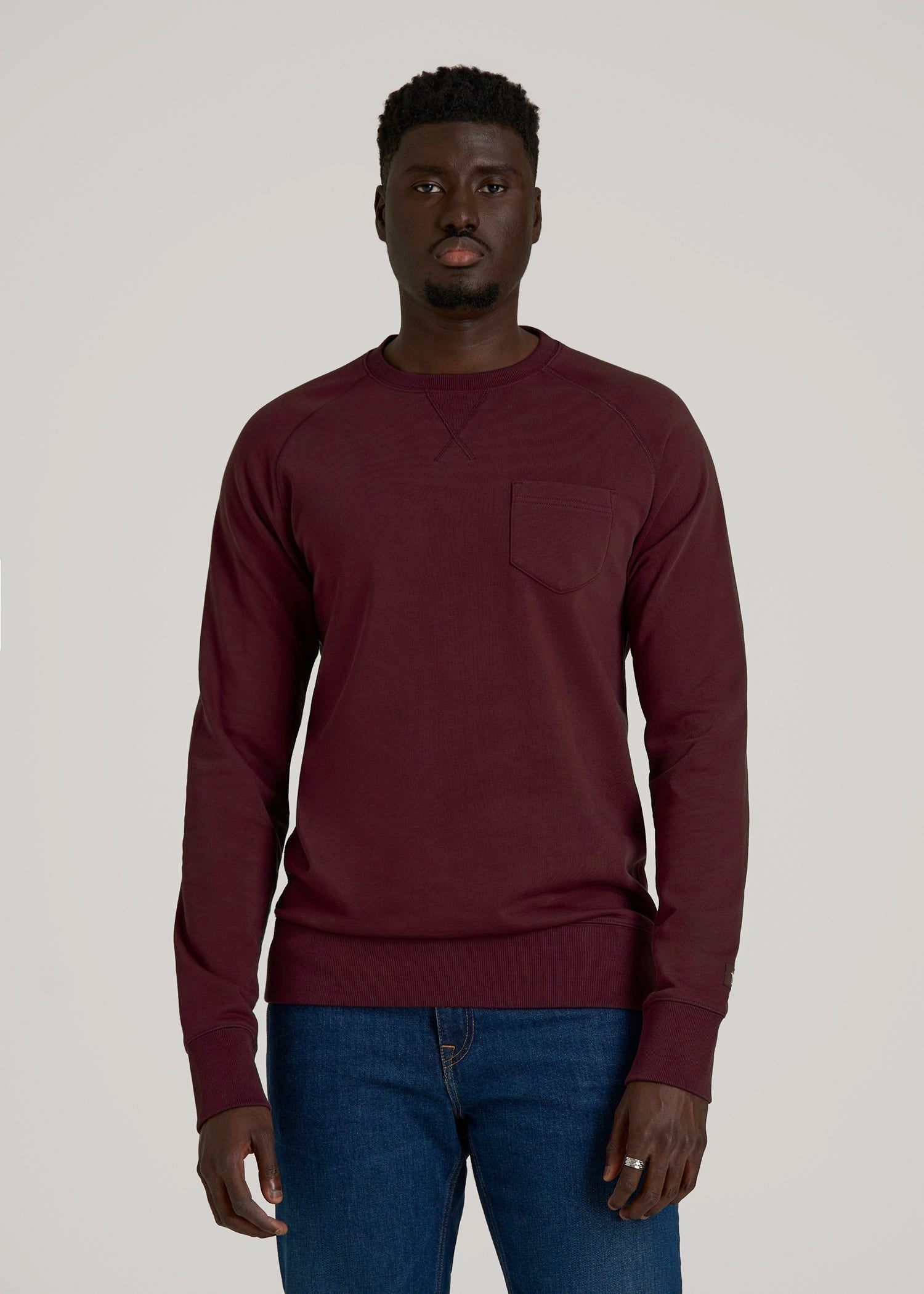 American Tall Online Shop | Wearever 2.0 French Terry Crewneck Sweatshirt for Tall Men in Tawny Port