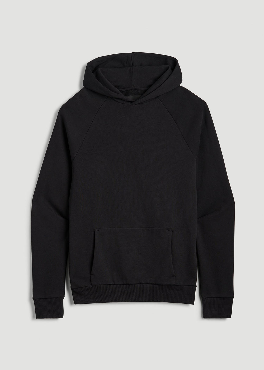 American Tall Discount | Wearever French Terry Raglan Hoodie for Tall Men in Black