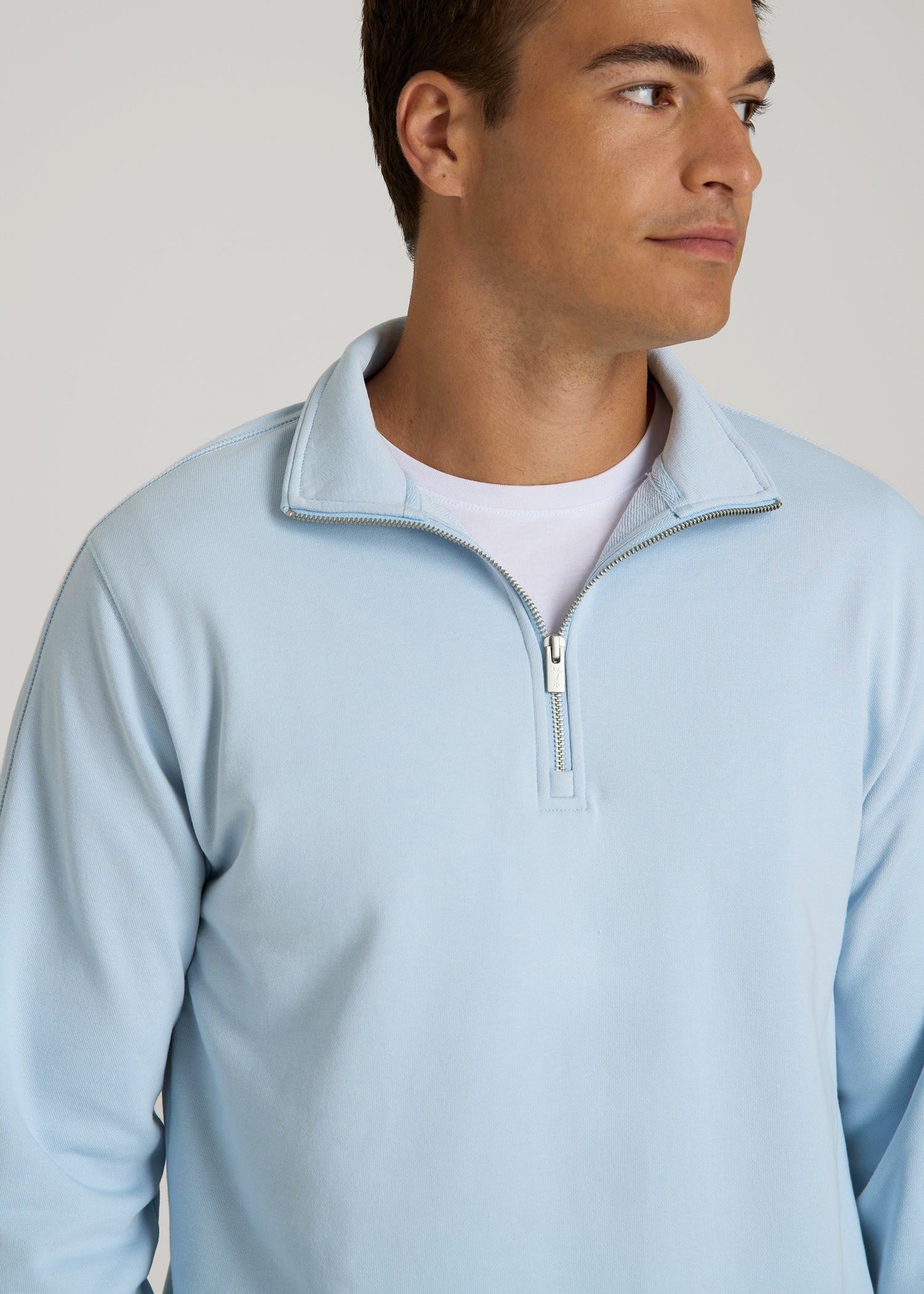 American Tall Online | Wearever 2.0 French Terry Quarter-Zip Tall Men's Sweatshirt in Ice Blue