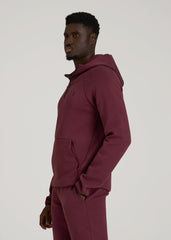 American Tall Sale | Tech Motion Fleece Hooded Popover for Tall Men in Tawny Port