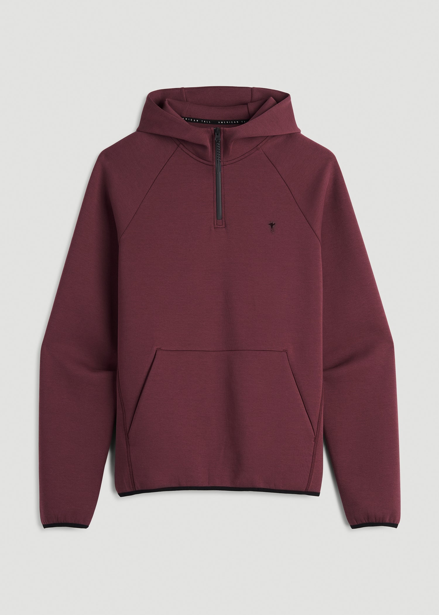 American Tall Sale | Tech Motion Fleece Hooded Popover for Tall Men in Tawny Port