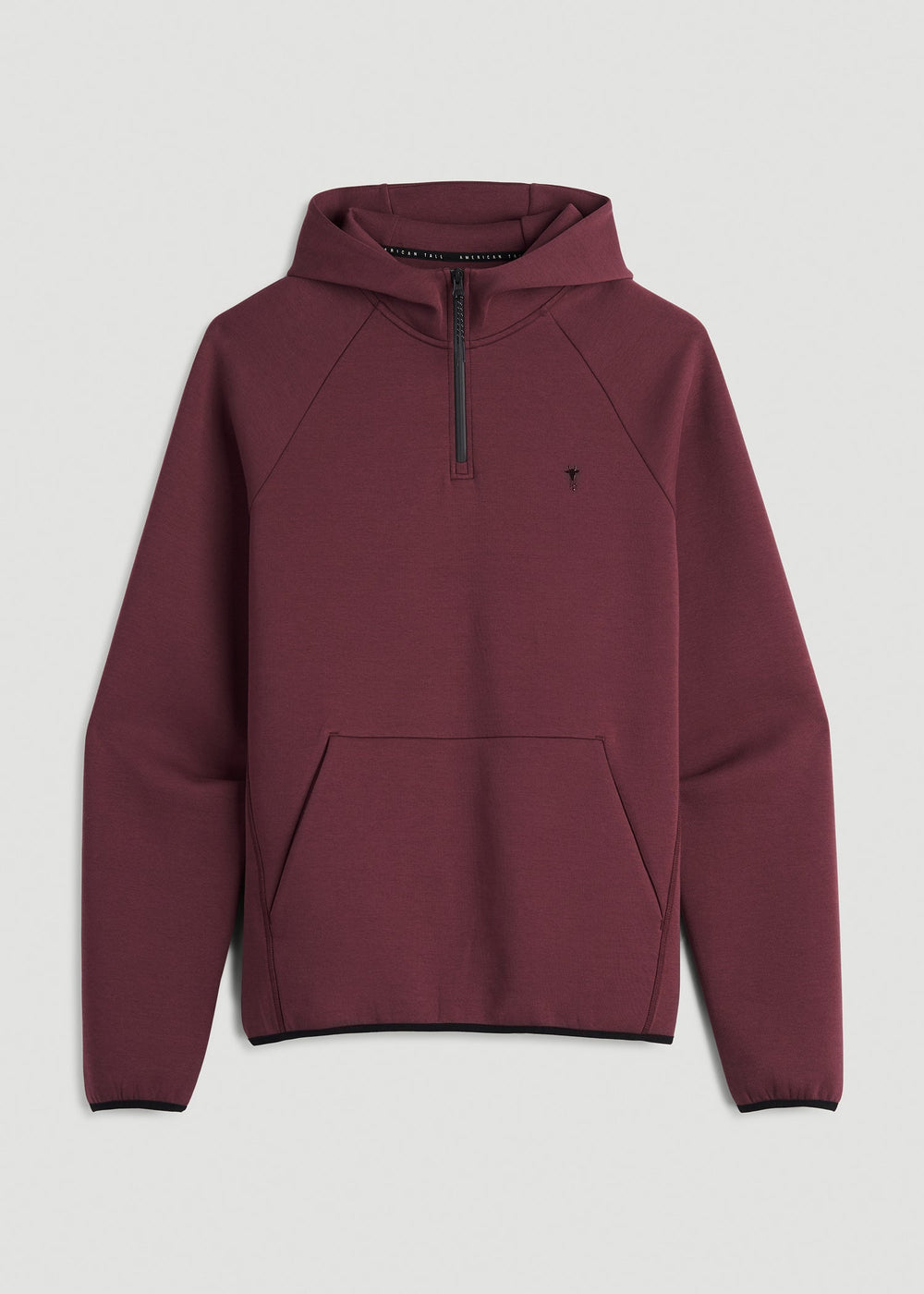 American Tall Sale | Tech Motion Fleece Hooded Popover for Tall Men in Tawny Port