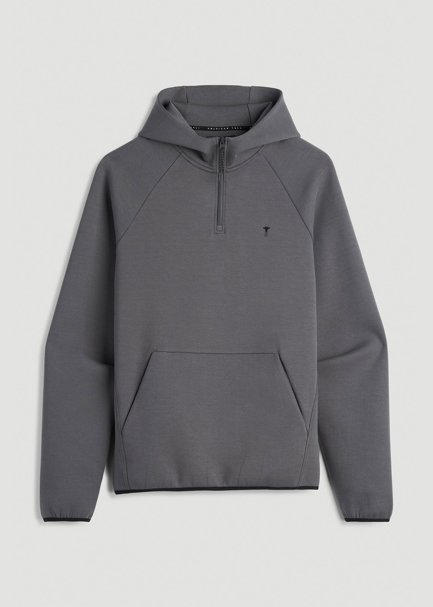 American Tall Outlet | Tech Motion Fleece Hooded Popover for Tall Men in Iron Grey
