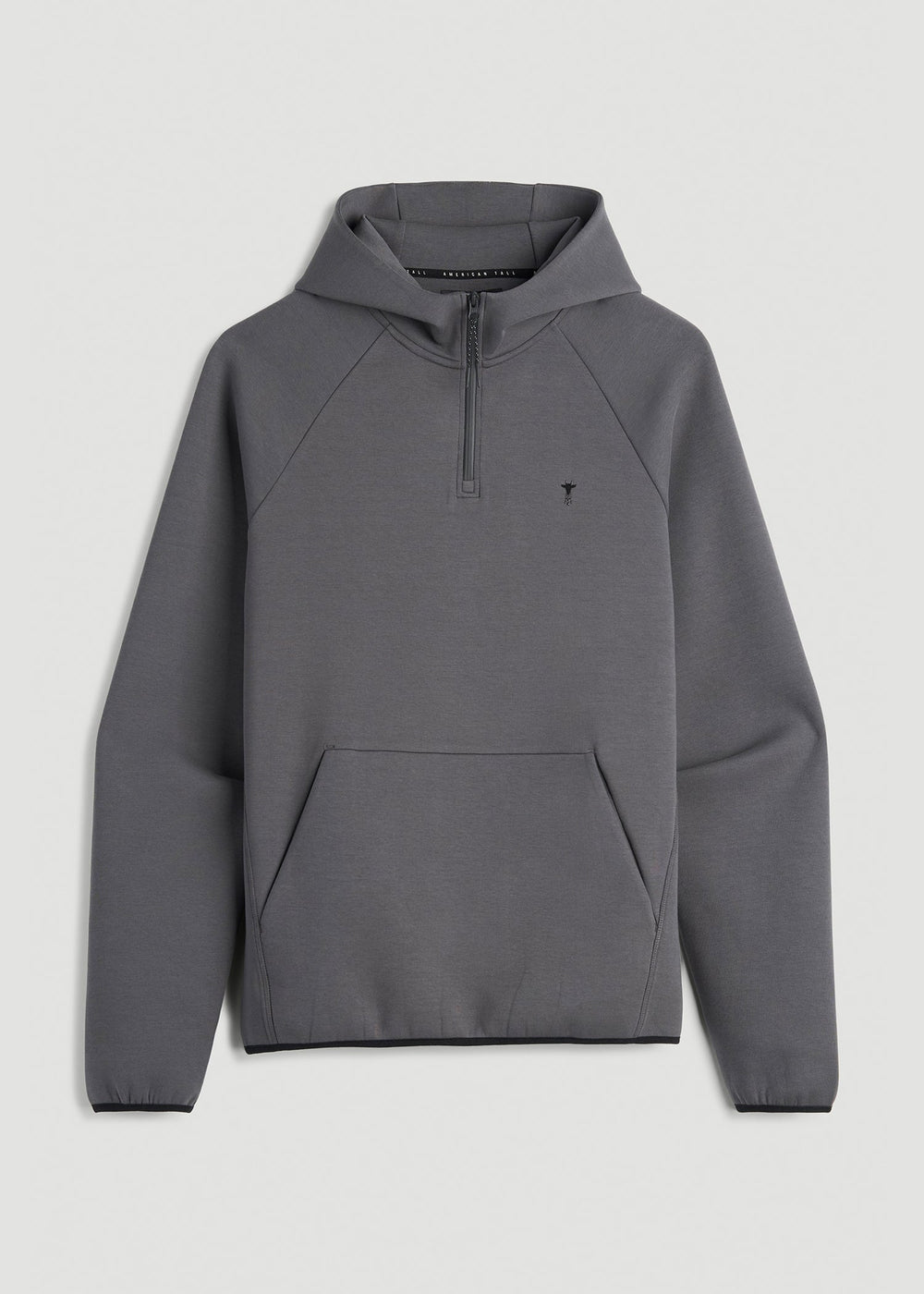 American Tall Outlet | Tech Motion Fleece Hooded Popover for Tall Men in Iron Grey