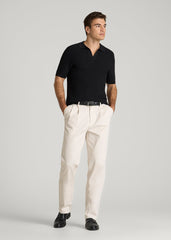 American Tall For Sale | Braided Knit Sweater Polo for Tall Men in Black