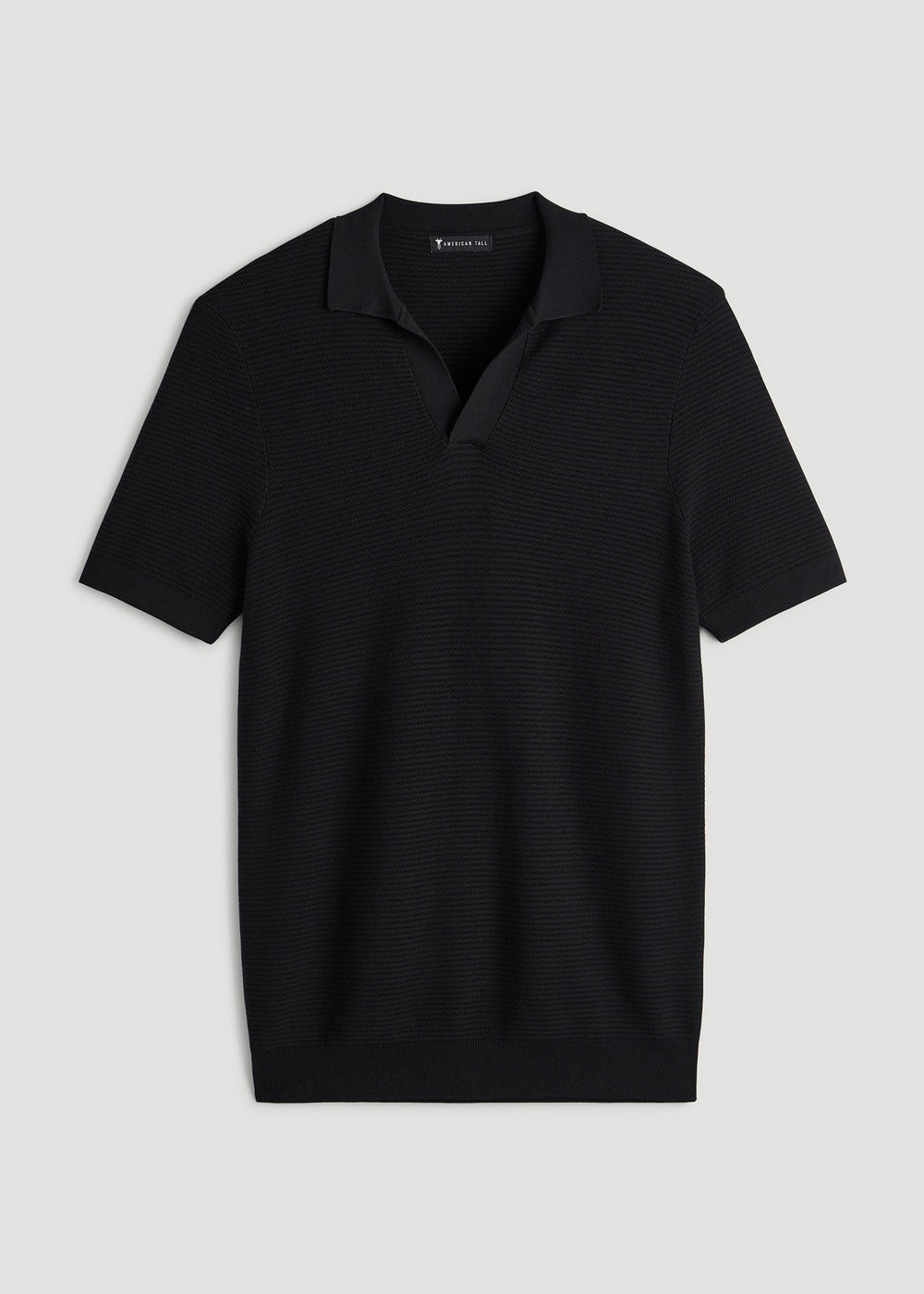 American Tall For Sale | Braided Knit Sweater Polo for Tall Men in Black