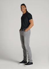 American Tall Discount | Slub Polo Shirt for Tall Men in Black
