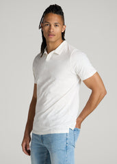 American Tall For Sale | Slub Polo Shirt for Tall Men in Ecru