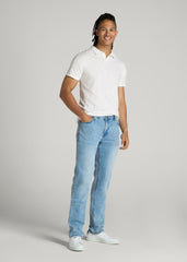 American Tall For Sale | Slub Polo Shirt for Tall Men in Ecru