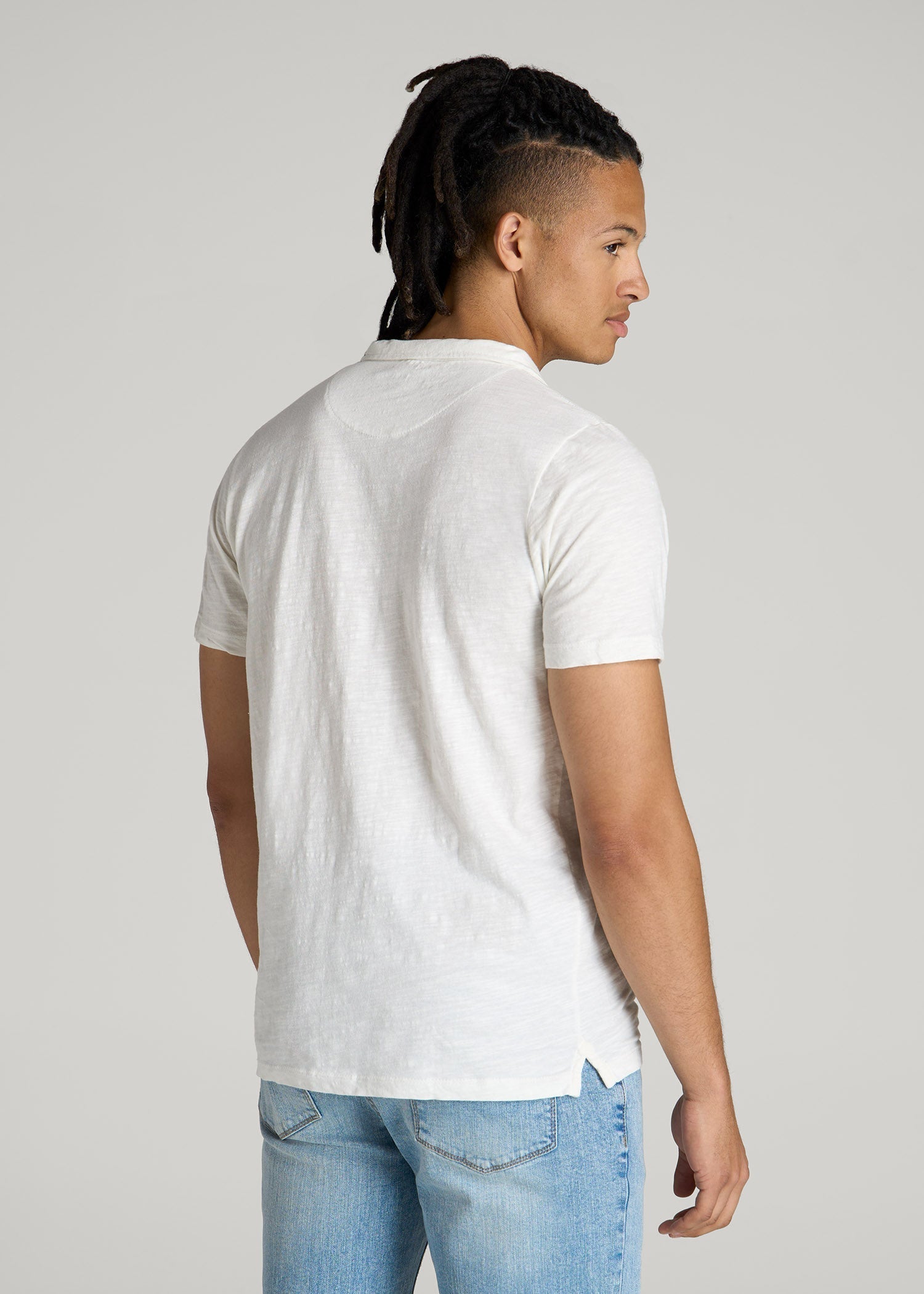 American Tall For Sale | Slub Polo Shirt for Tall Men in Ecru