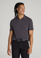 American Tall Online Shop | Slub Polo Shirt for Tall Men in Charcoal