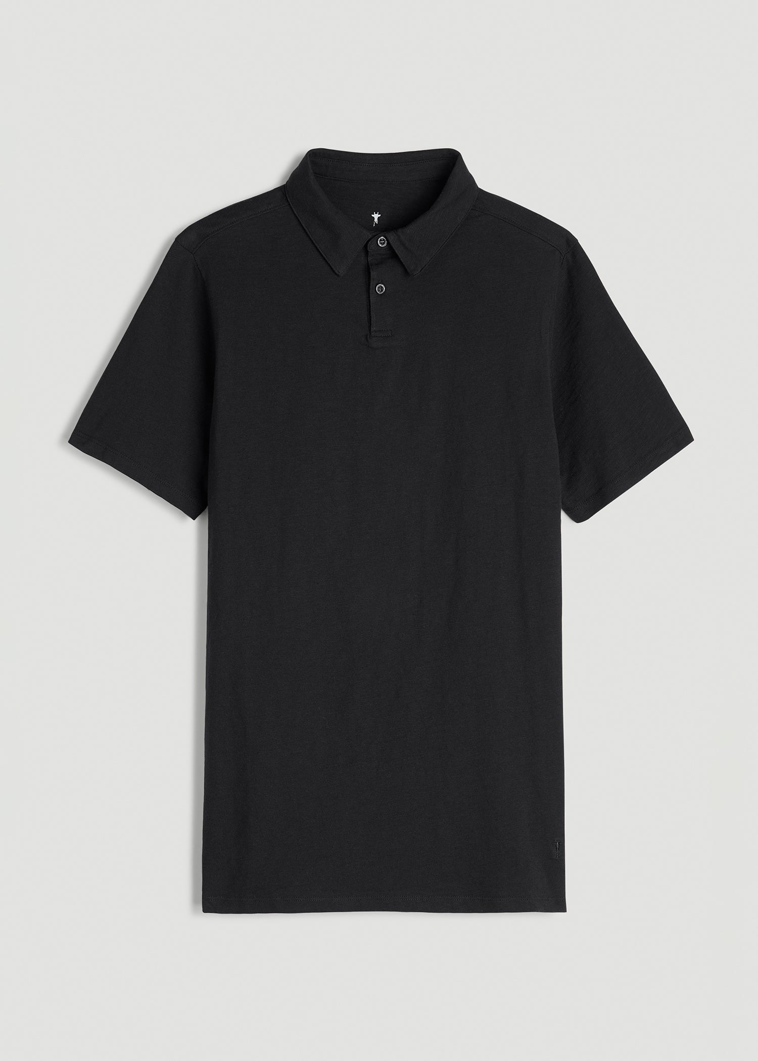 American Tall Discount | Slub Self Collar Polo Shirt for Tall Men in Black