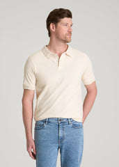 American Tall Sale | Classic Polo with Embroidered Logo for Tall Men in White Sand