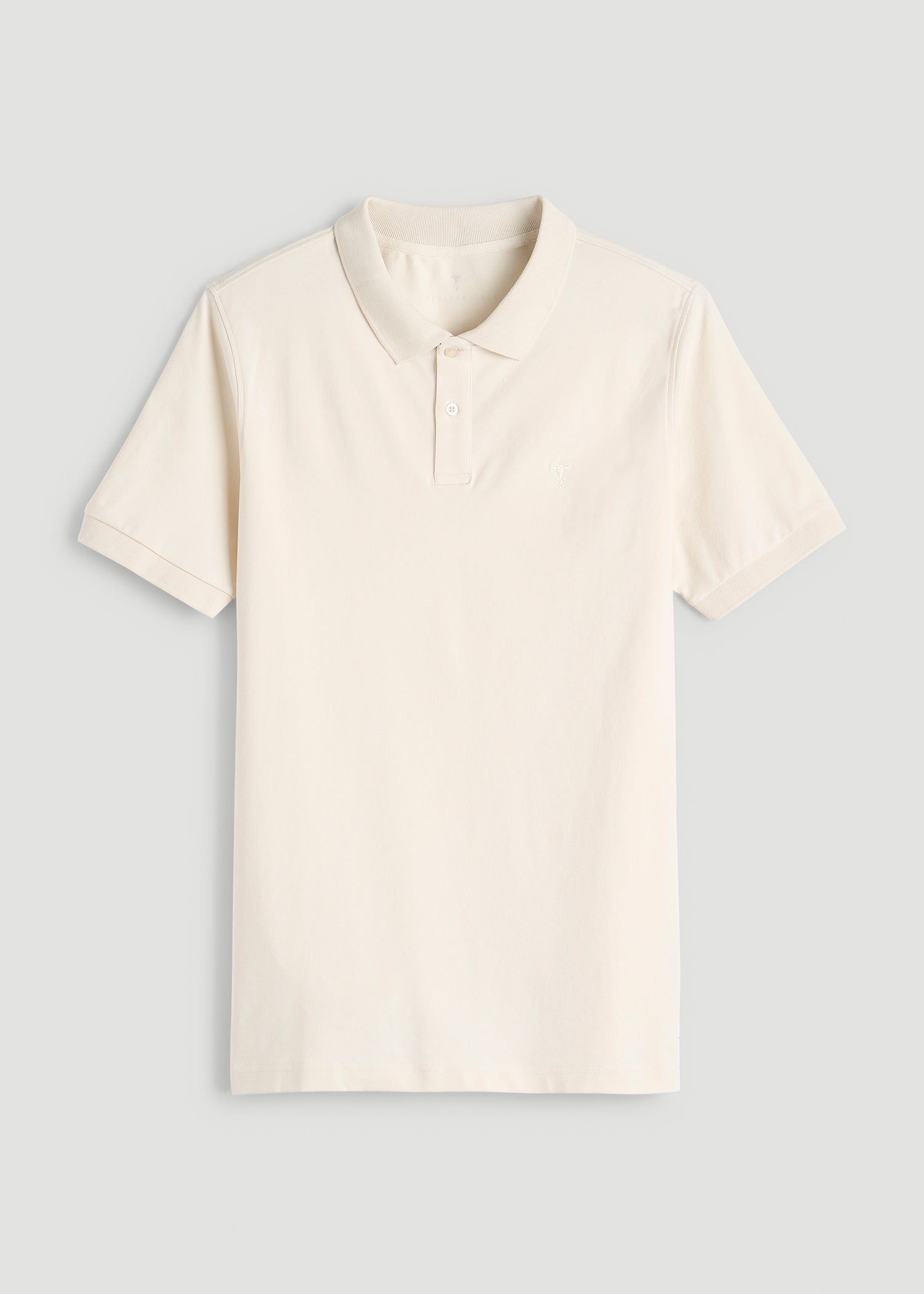 American Tall Sale | Classic Polo with Embroidered Logo for Tall Men in White Sand