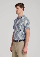 American Tall For Sale | Golf Performance Polo Shirt for Tall Men in Navy Chevron