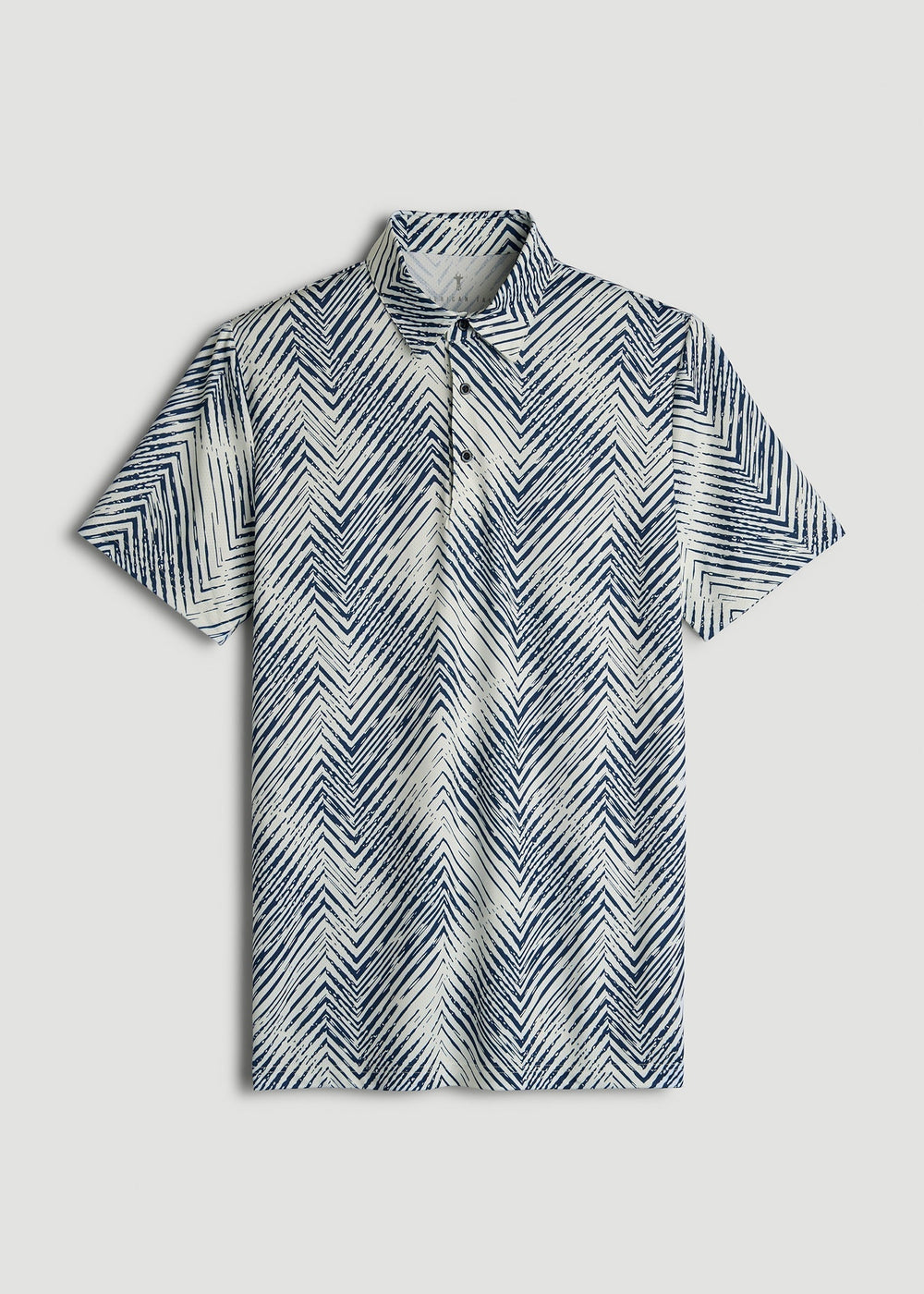 American Tall For Sale | Golf Performance Polo Shirt for Tall Men in Navy Chevron