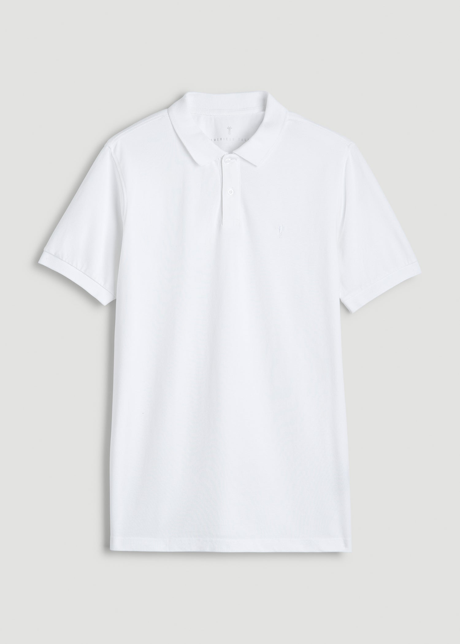American Tall Discount | Classic Polo with Embroidered Logo for Tall Men in Bright White